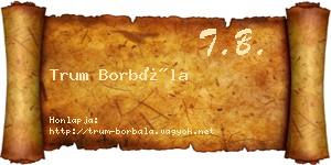 Trum Borbála névjegykártya